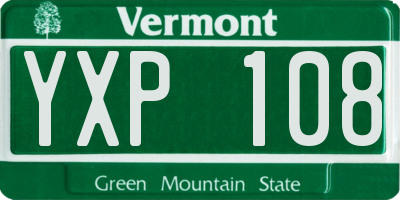 VT license plate YXP108