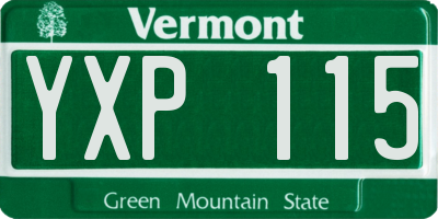 VT license plate YXP115
