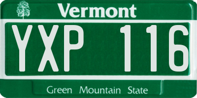 VT license plate YXP116