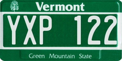 VT license plate YXP122