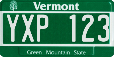 VT license plate YXP123