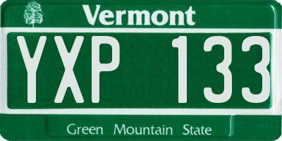 VT license plate YXP133