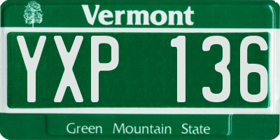 VT license plate YXP136