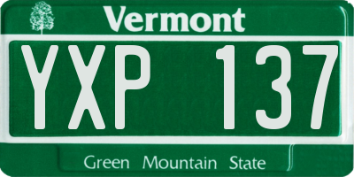 VT license plate YXP137
