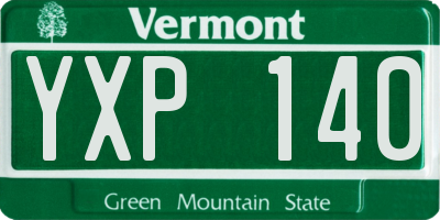 VT license plate YXP140