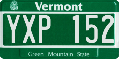 VT license plate YXP152