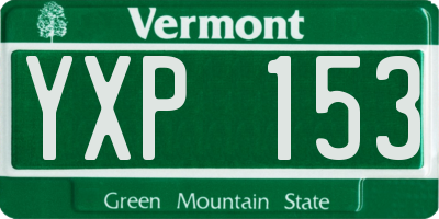 VT license plate YXP153