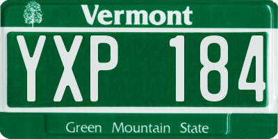 VT license plate YXP184
