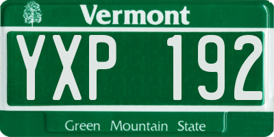 VT license plate YXP192