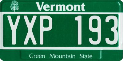 VT license plate YXP193