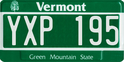 VT license plate YXP195