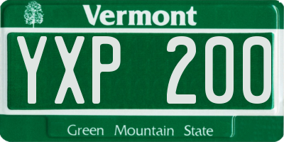 VT license plate YXP200
