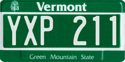 VT license plate YXP211