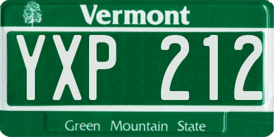 VT license plate YXP212