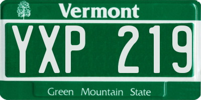 VT license plate YXP219