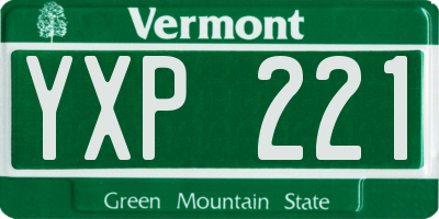 VT license plate YXP221