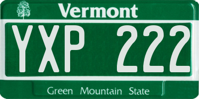 VT license plate YXP222