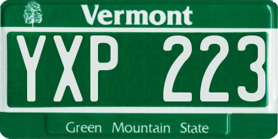VT license plate YXP223