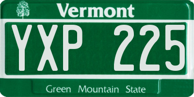 VT license plate YXP225