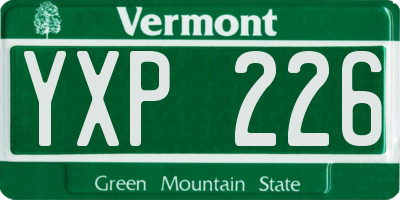 VT license plate YXP226