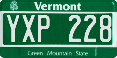 VT license plate YXP228