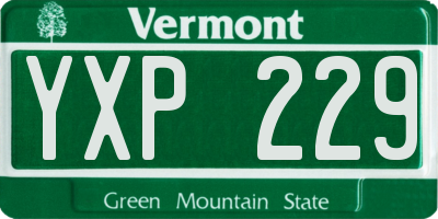 VT license plate YXP229