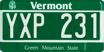 VT license plate YXP231