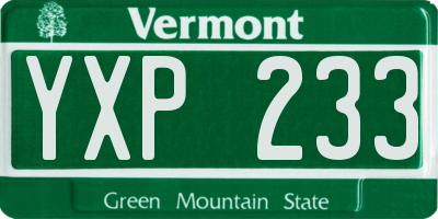VT license plate YXP233