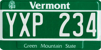 VT license plate YXP234