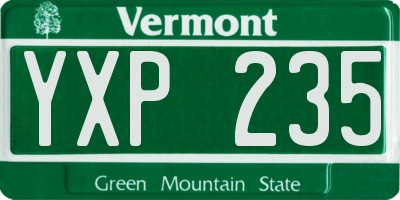 VT license plate YXP235