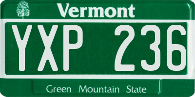 VT license plate YXP236