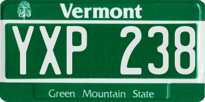 VT license plate YXP238