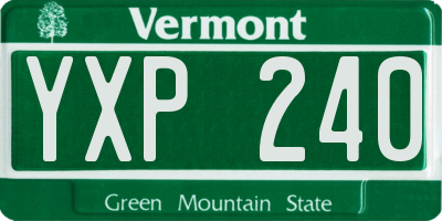 VT license plate YXP240