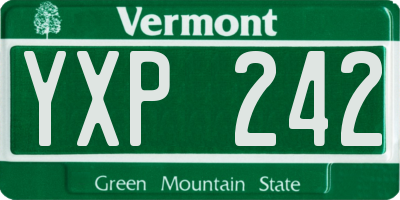 VT license plate YXP242