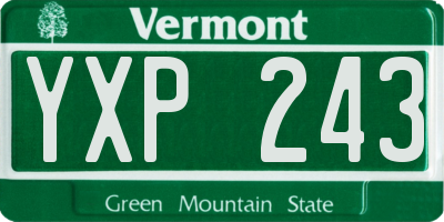 VT license plate YXP243