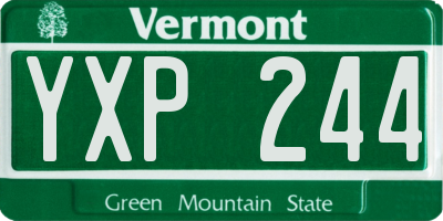 VT license plate YXP244