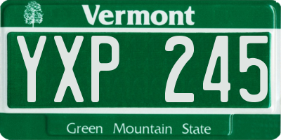 VT license plate YXP245