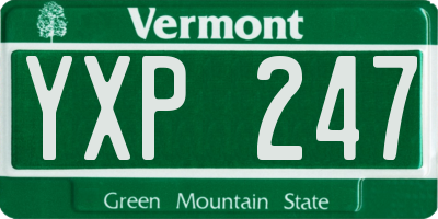 VT license plate YXP247