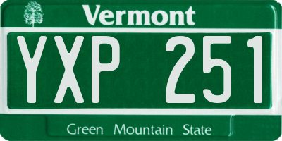VT license plate YXP251