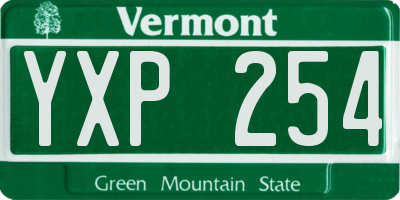 VT license plate YXP254