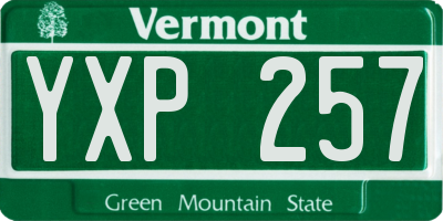 VT license plate YXP257