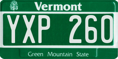 VT license plate YXP260