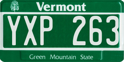 VT license plate YXP263