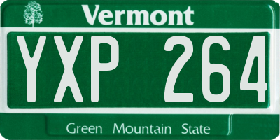 VT license plate YXP264