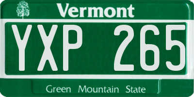 VT license plate YXP265