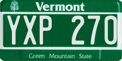 VT license plate YXP270