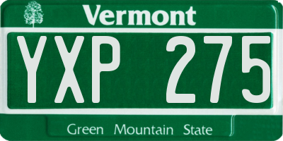 VT license plate YXP275