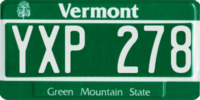 VT license plate YXP278