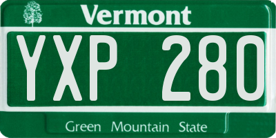 VT license plate YXP280
