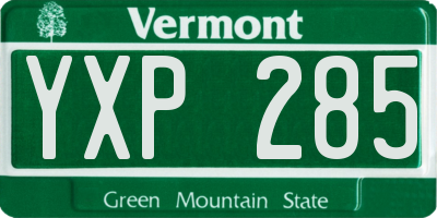 VT license plate YXP285